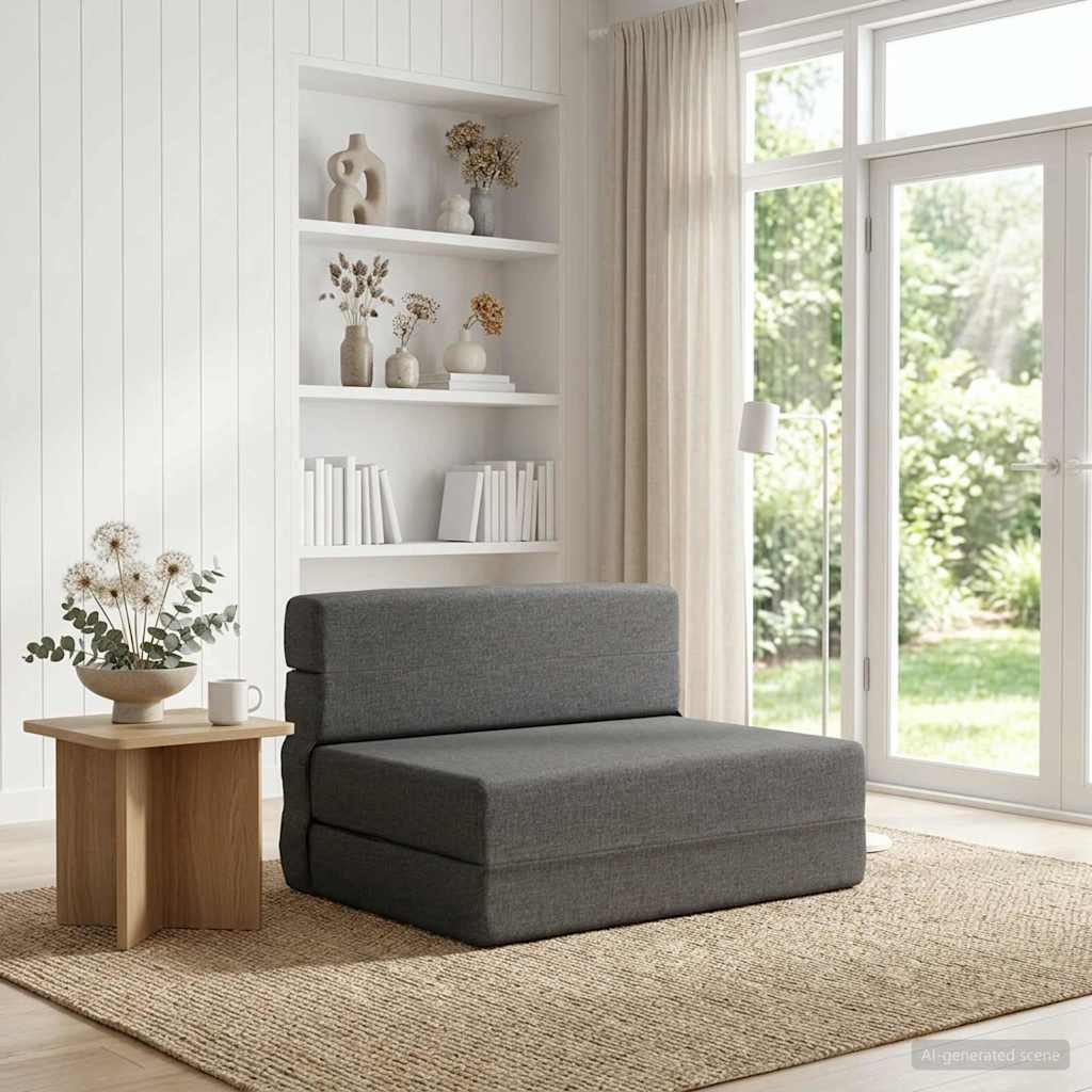 vidaXL Składana Sofa Łóżko jasnoszary 70 x 80 x 60 cm tkanina