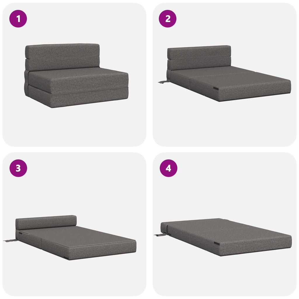 vidaXL Składana Sofa Łóżko jasnoszary 70 x 80 x 60 cm tkanina