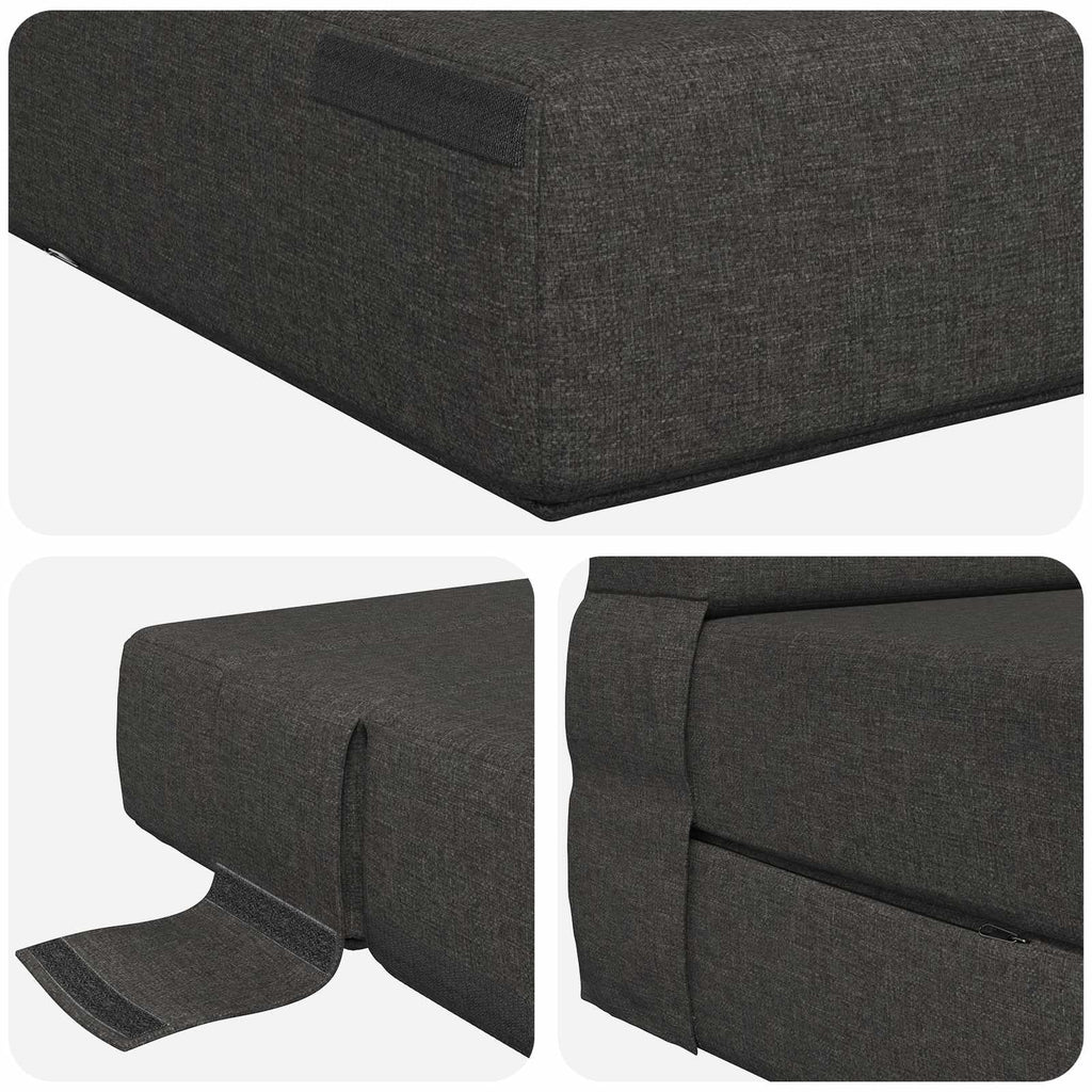 vidaXL Składana Sofa Łóżko ciemnoszary 70 x 80 x 60 cm tkanina