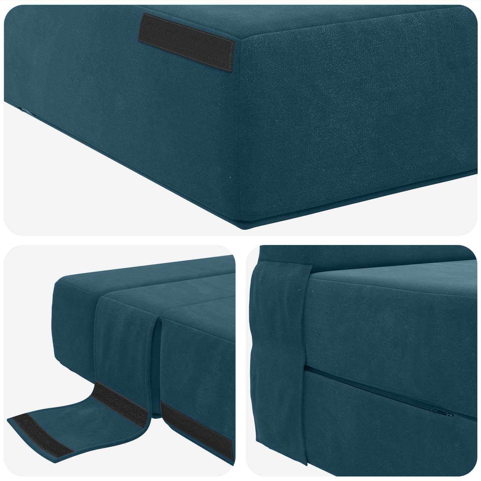 vidaXL Składana Sofa Łóżko niebieski 70 x 80 x 60 cm tkanina