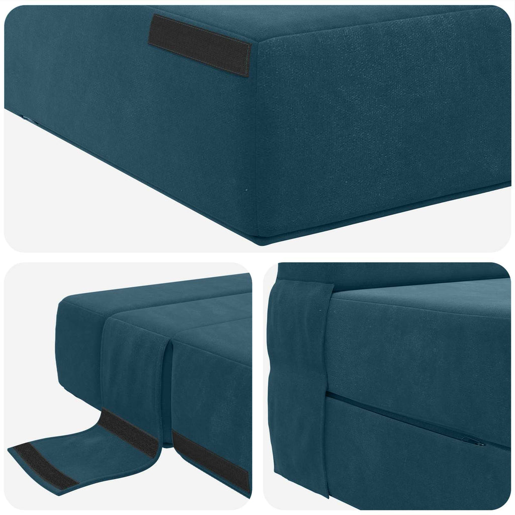 vidaXL Składana Sofa Łóżko niebieski 70 x 80 x 60 cm tkanina