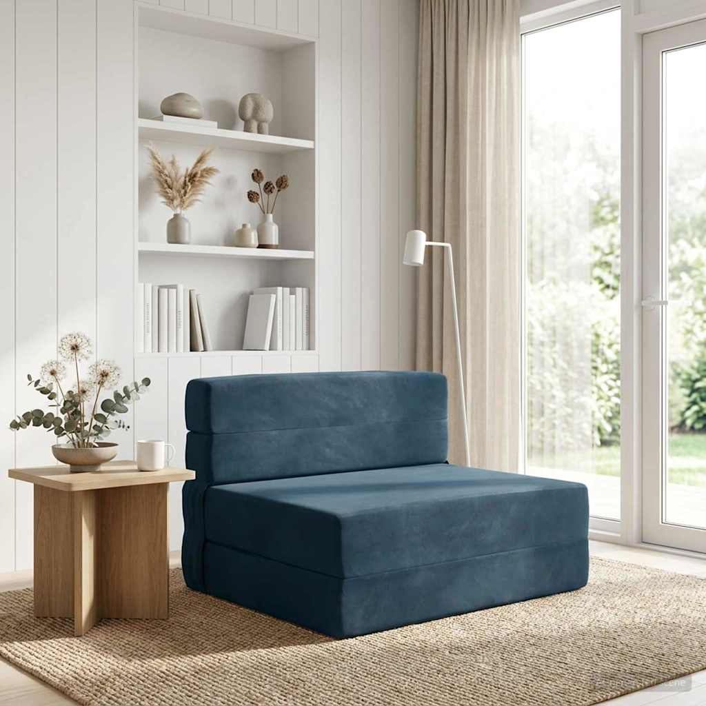 vidaXL Składana Sofa Łóżko niebieski 70 x 80 x 60 cm tkanina