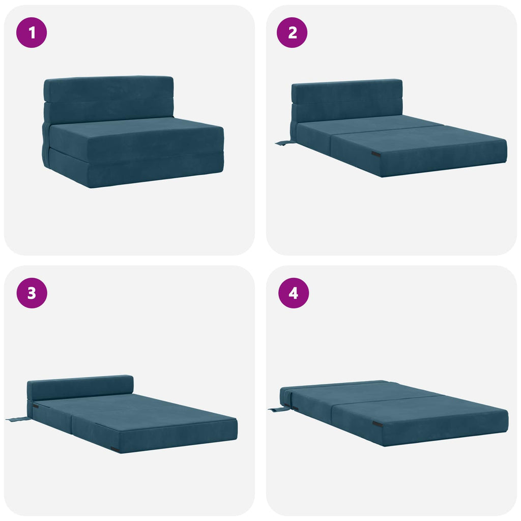 vidaXL Składana Sofa Łóżko niebieski 70 x 80 x 60 cm tkanina
