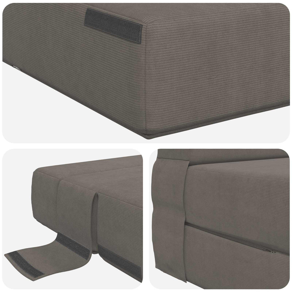 vidaXL Składana Sofa Łóżko jasnoszary 70 x 80 x 60 cm tkanina