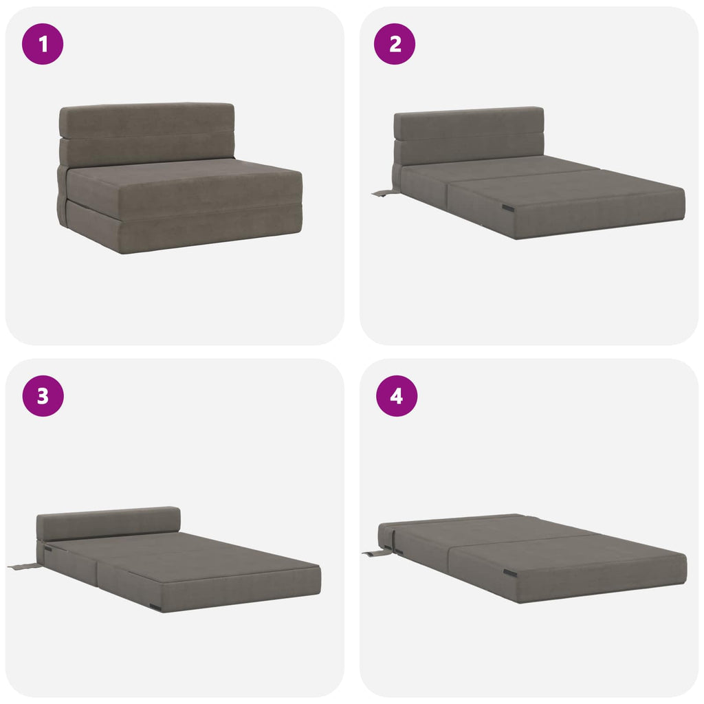vidaXL Składana Sofa Łóżko jasnoszary 70 x 80 x 60 cm tkanina