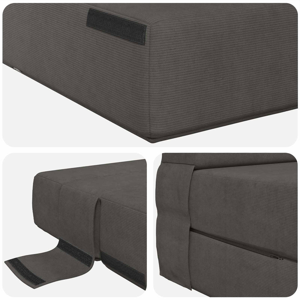 vidaXL Składana Sofa Łóżko ciemnoszary 70 x 80 x 60 cm tkanina