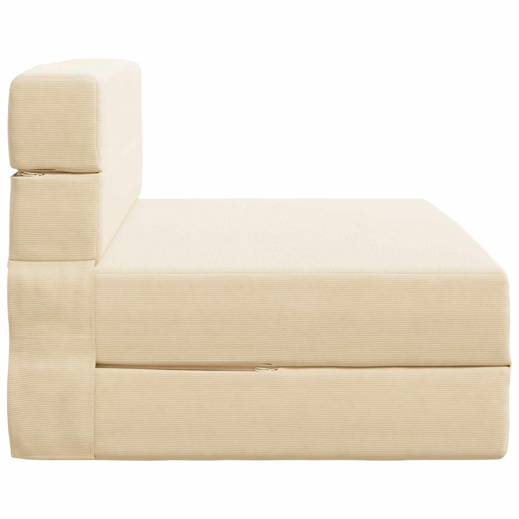vidaXL Składana Sofa Łóżko kremowy 70 x 80 x 60 cm tkanina