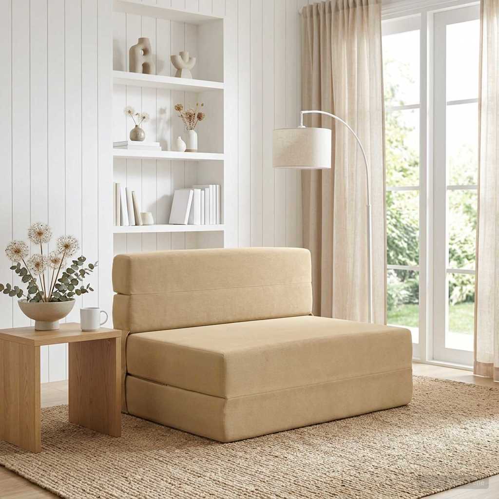 vidaXL Składana Sofa Łóżko Zielono-szary 70 x 80 x 60 cm tkanina