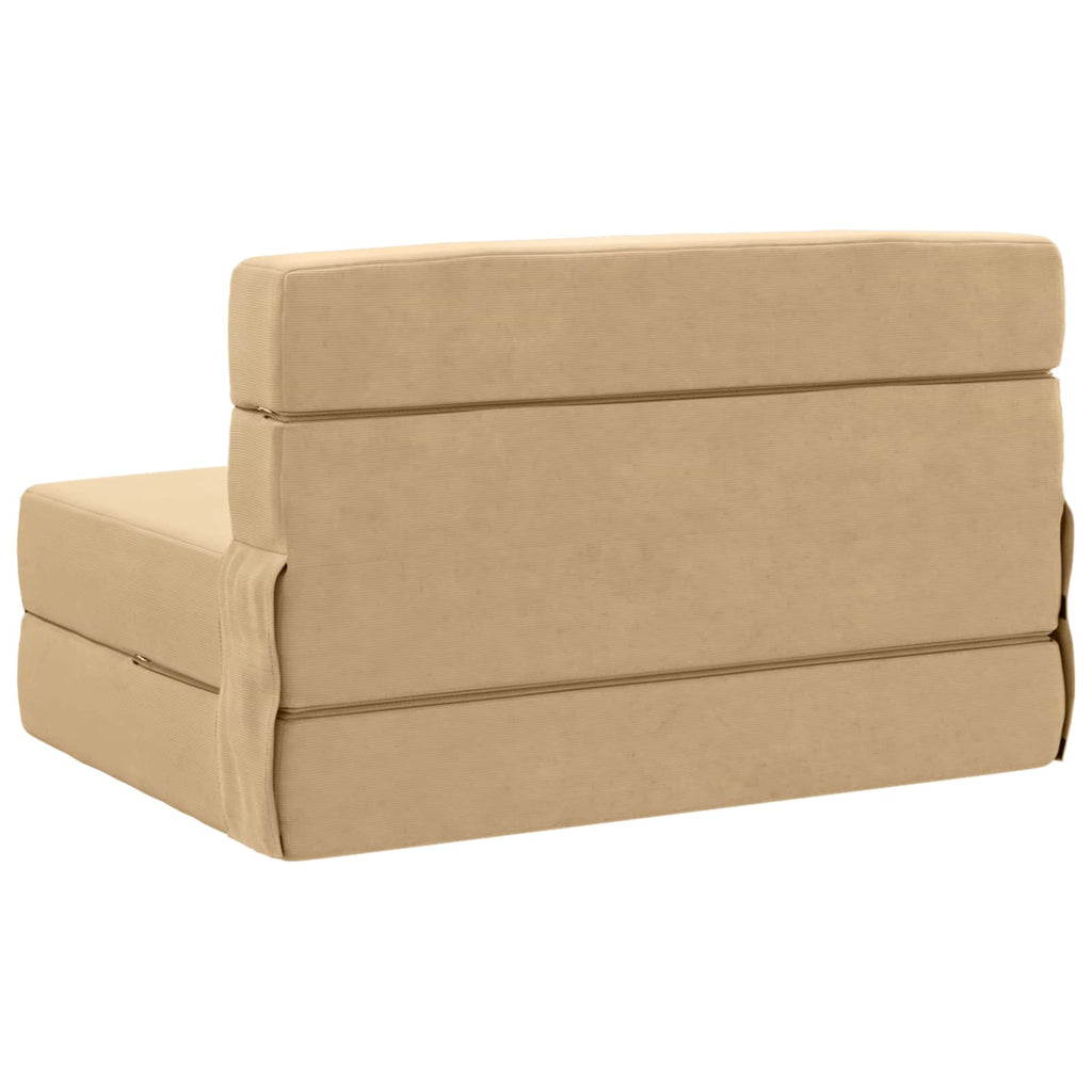 vidaXL Składana Sofa Łóżko Zielono-szary 70 x 80 x 60 cm tkanina