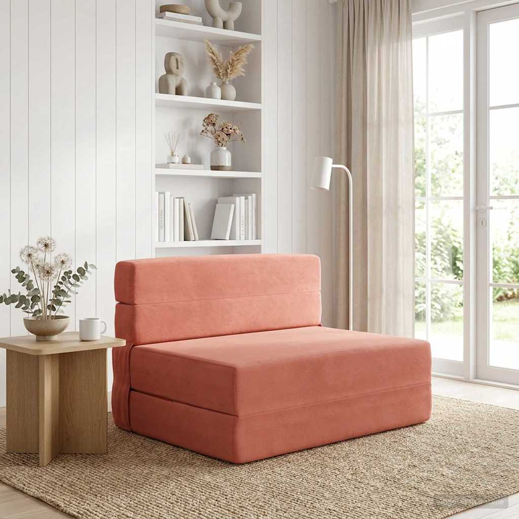 vidaXL Składana Sofa Łóżko Czerwono-pomarańczowy 70 x 80 x 60 cm