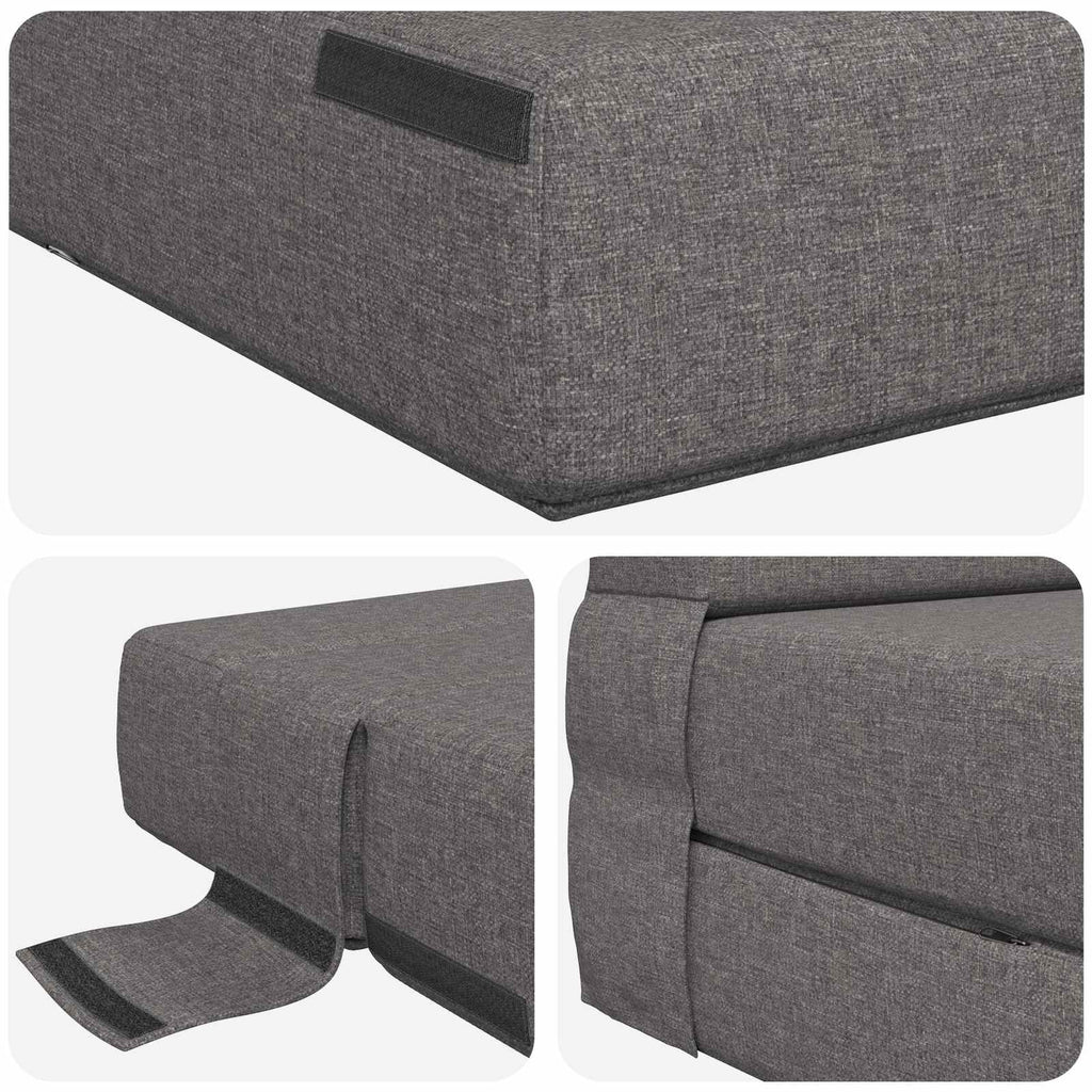 vidaXL Składana Sofa Łóżko jasnoszary 100 x 80 x 60 cm tkanina