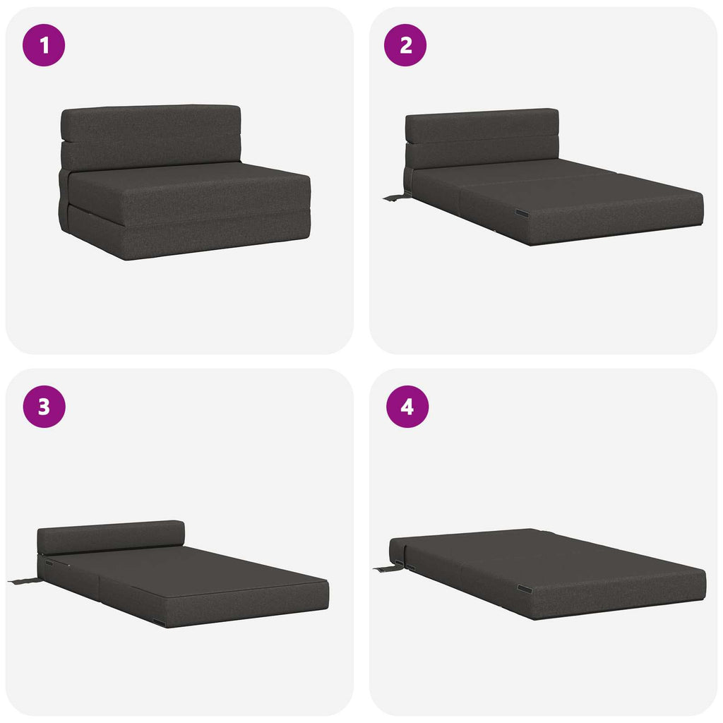 vidaXL Składana Sofa Łóżko ciemnoszary 100 x 80 x 60 cm tkanina