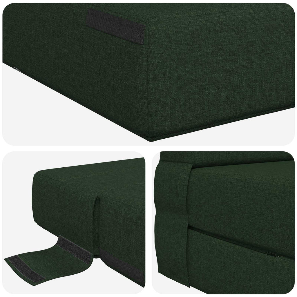 vidaXL Składana Sofa Łóżko Ciemnozielony 100 x 80 x 60 cm tkanina