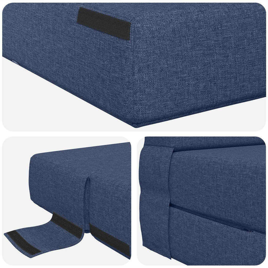 vidaXL Składana Sofa Łóżko niebieski 100 x 80 x 60 cm tkanina