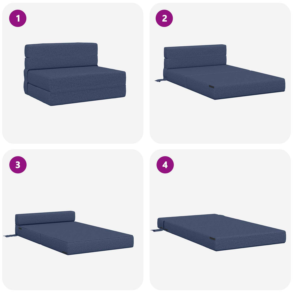 vidaXL Składana Sofa Łóżko niebieski 100 x 80 x 60 cm tkanina