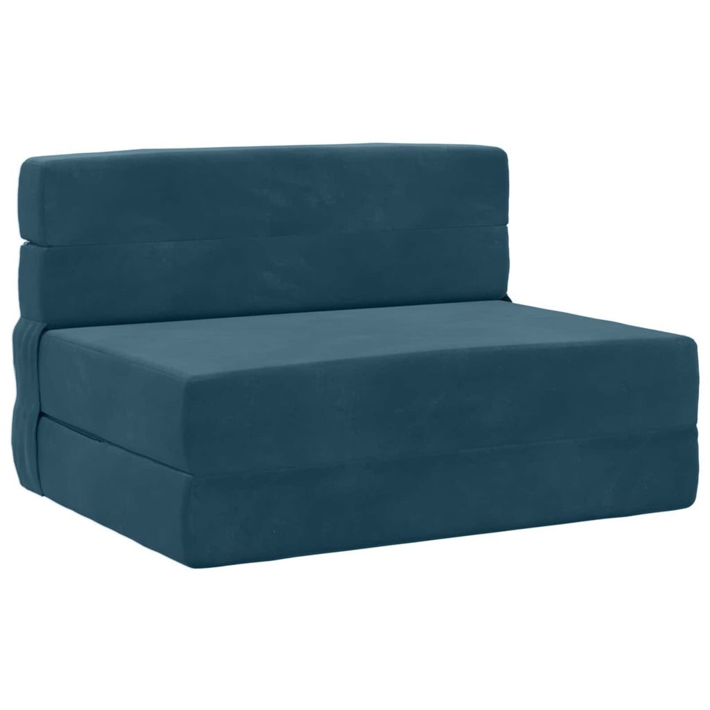 vidaXL Składana Sofa Łóżko niebieski 100 x 80 x 60 cm tkanina