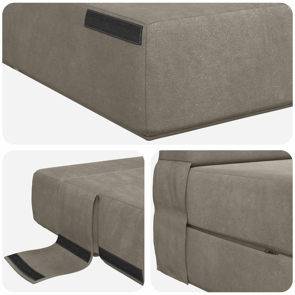 vidaXL Składana Sofa Łóżko jasnoszary 100 x 80 x 60 cm tkanina