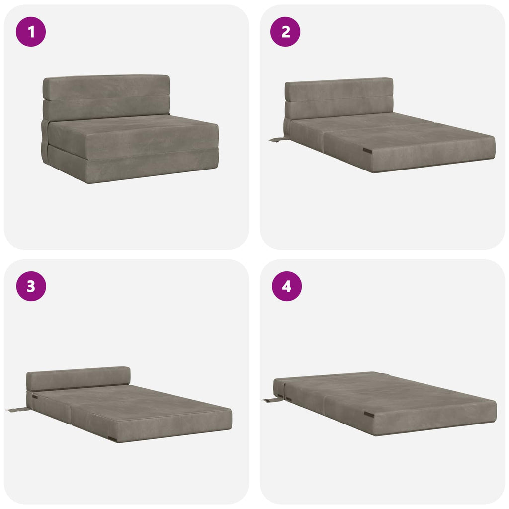 vidaXL Składana Sofa Łóżko jasnoszary 100 x 80 x 60 cm tkanina