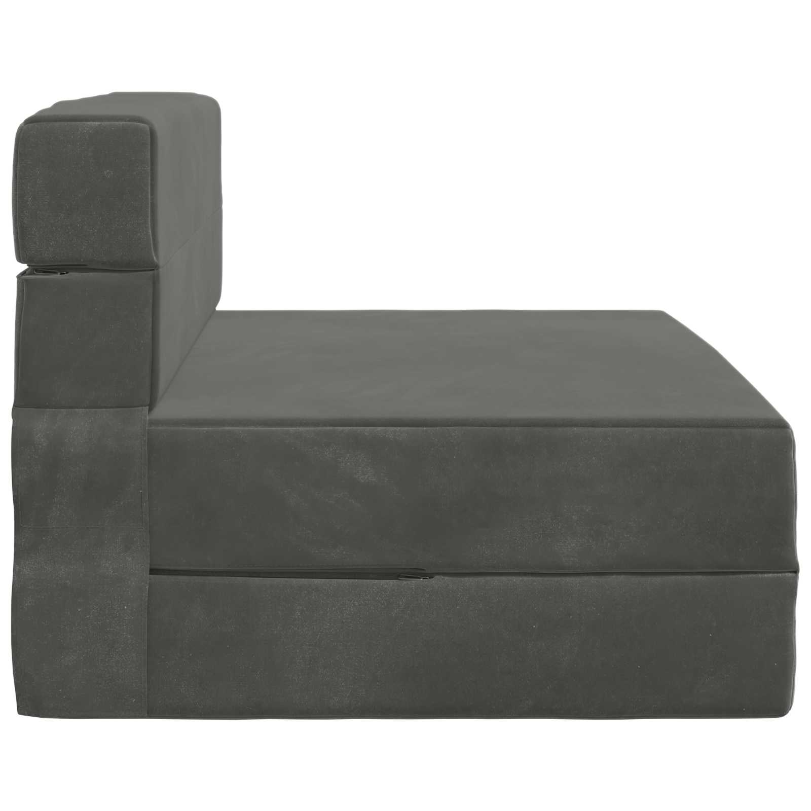 vidaXL Składana Sofa Łóżko ciemnoszary 100 x 80 x 60 cm tkanina