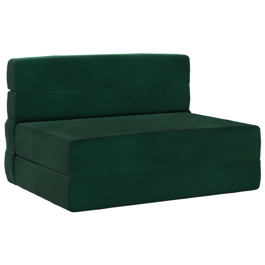 vidaXL Sofa Rozkładana z funkcją łóżka Ciemna zieleń 190 x 100 x 15 cm