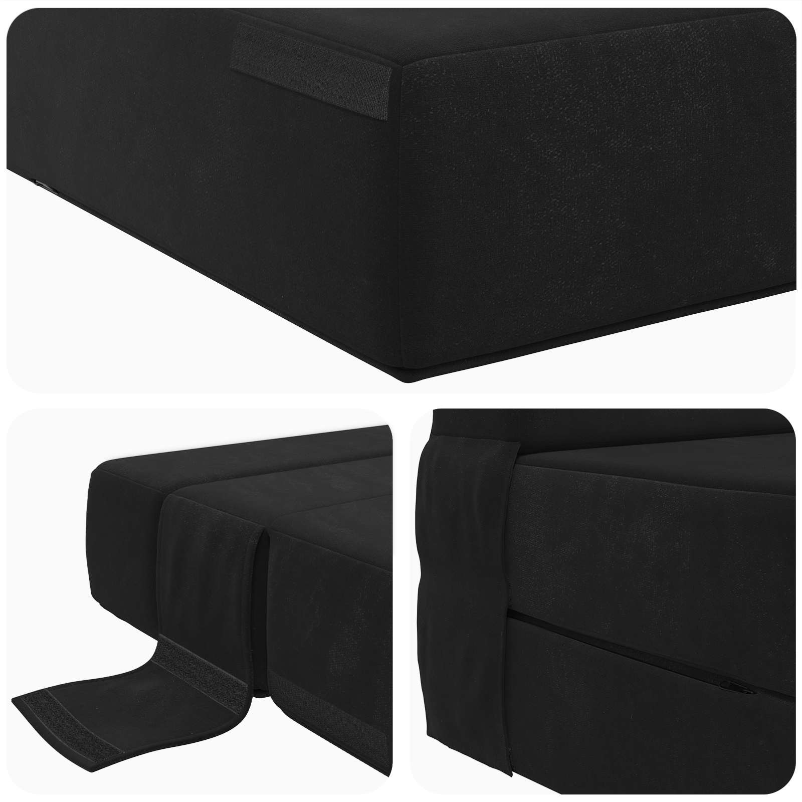 vidaXL Składana Sofa Łóżko Czarny 100 x 80 x 60 cm tkanina
