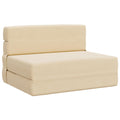 vidaXL Składana Sofa Łóżko kremowy 100 x 80 x 60 cm tkanina