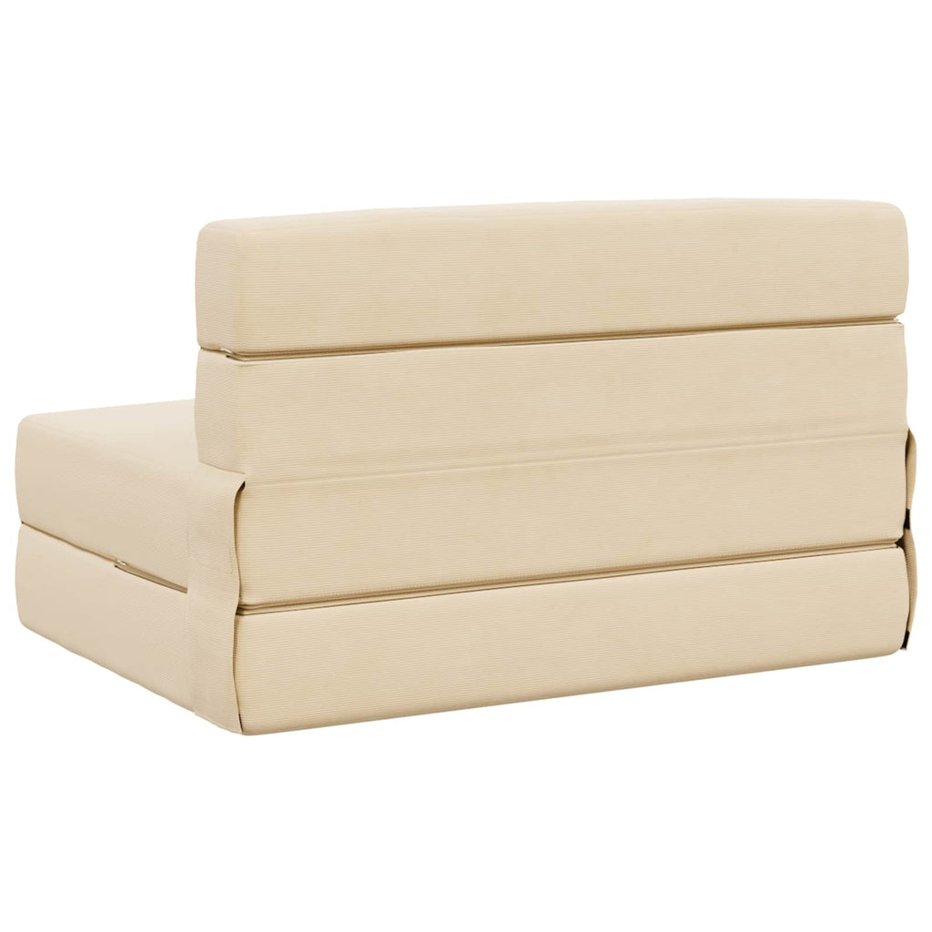 vidaXL Składana Sofa Łóżko kremowy 100 x 80 x 60 cm tkanina