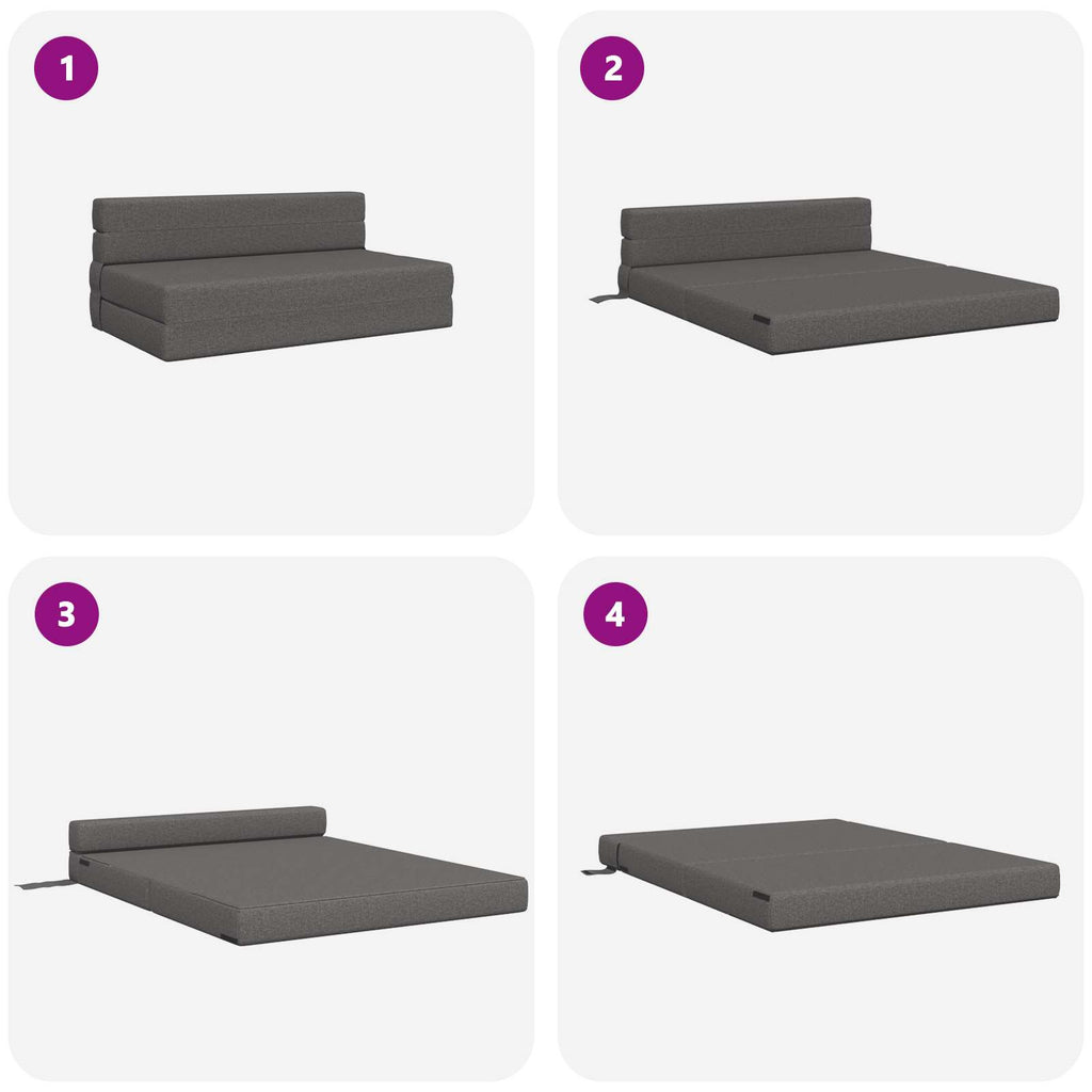 vidaXL Składana Sofa Łóżko jasnoszary 152 x 86,5 x 60 cm tkanina