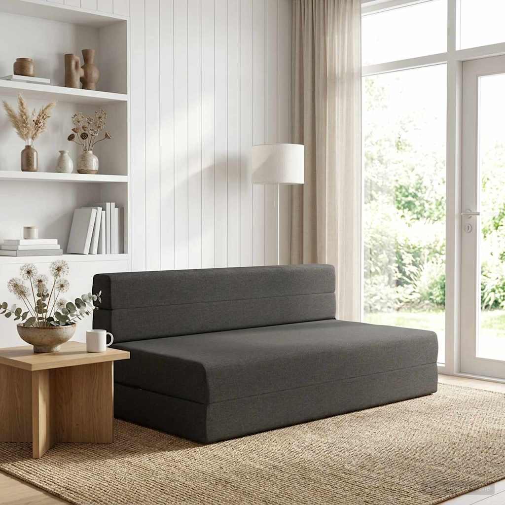 vidaXL Składana Sofa Łóżko ciemnoszary 152 x 86,5 x 60 cm tkanina