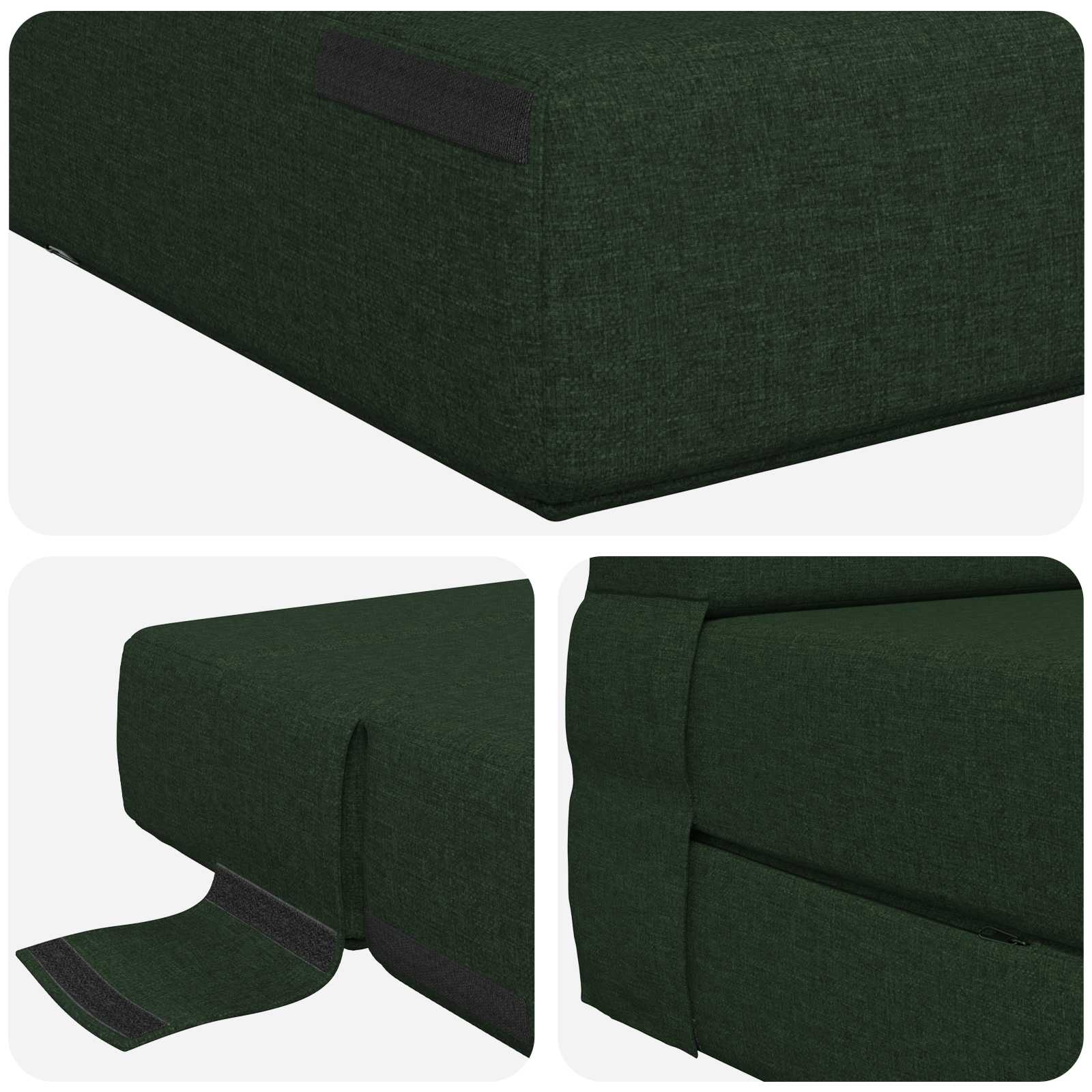 vidaXL Składana Sofa Łóżko Ciemnozielony 152 x 86,5 x 60 cm tkanina