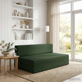 vidaXL Składana Sofa Łóżko Ciemnozielony 152 x 86,5 x 60 cm tkanina