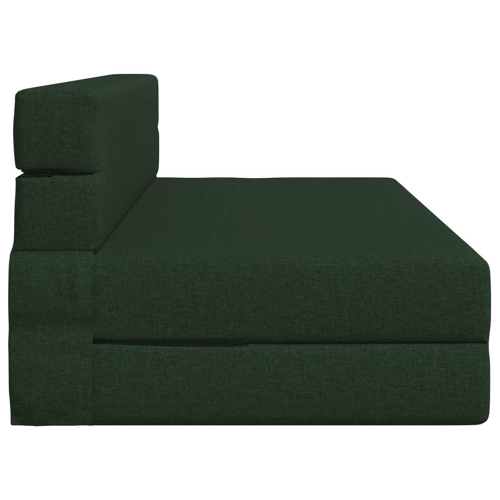 vidaXL Składana Sofa Łóżko Ciemnozielony 152 x 86,5 x 60 cm tkanina