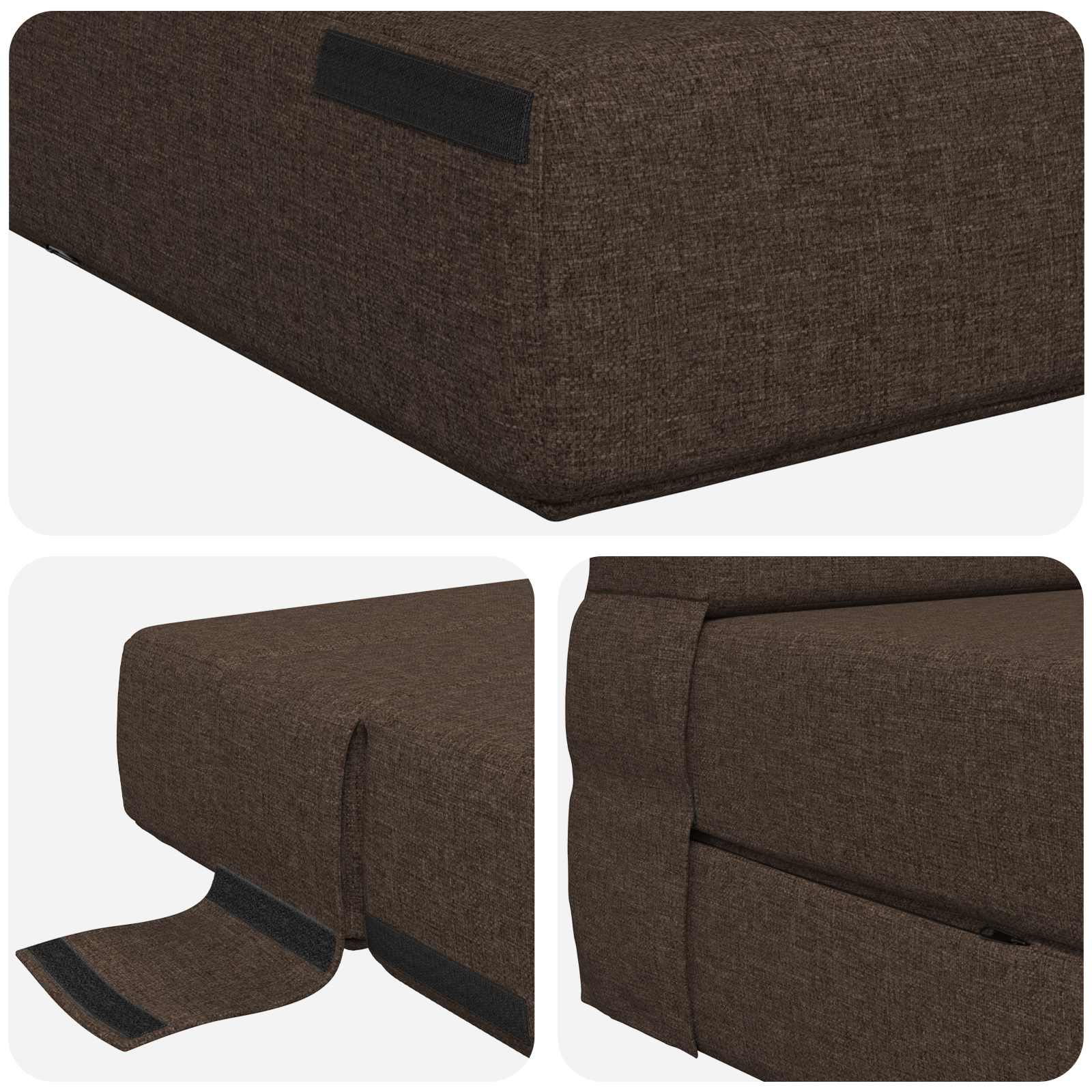 vidaXL Składana Sofa Łóżko Ciemnoszary 152 x 86,5 x 60 cm tkanina