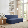 vidaXL Składana Sofa Łóżko niebieski 152 x 86,5 x 60 cm tkanina