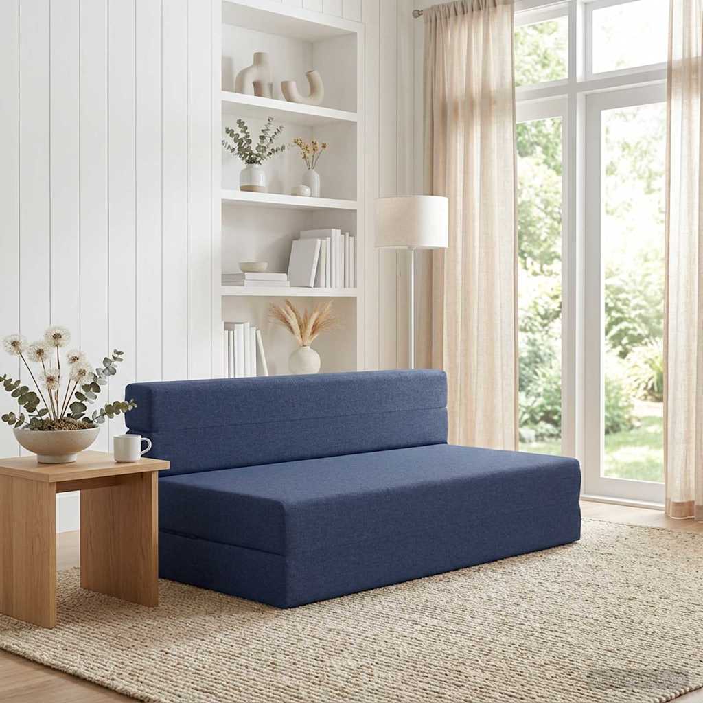 vidaXL Składana Sofa Łóżko niebieski 152 x 86,5 x 60 cm tkanina