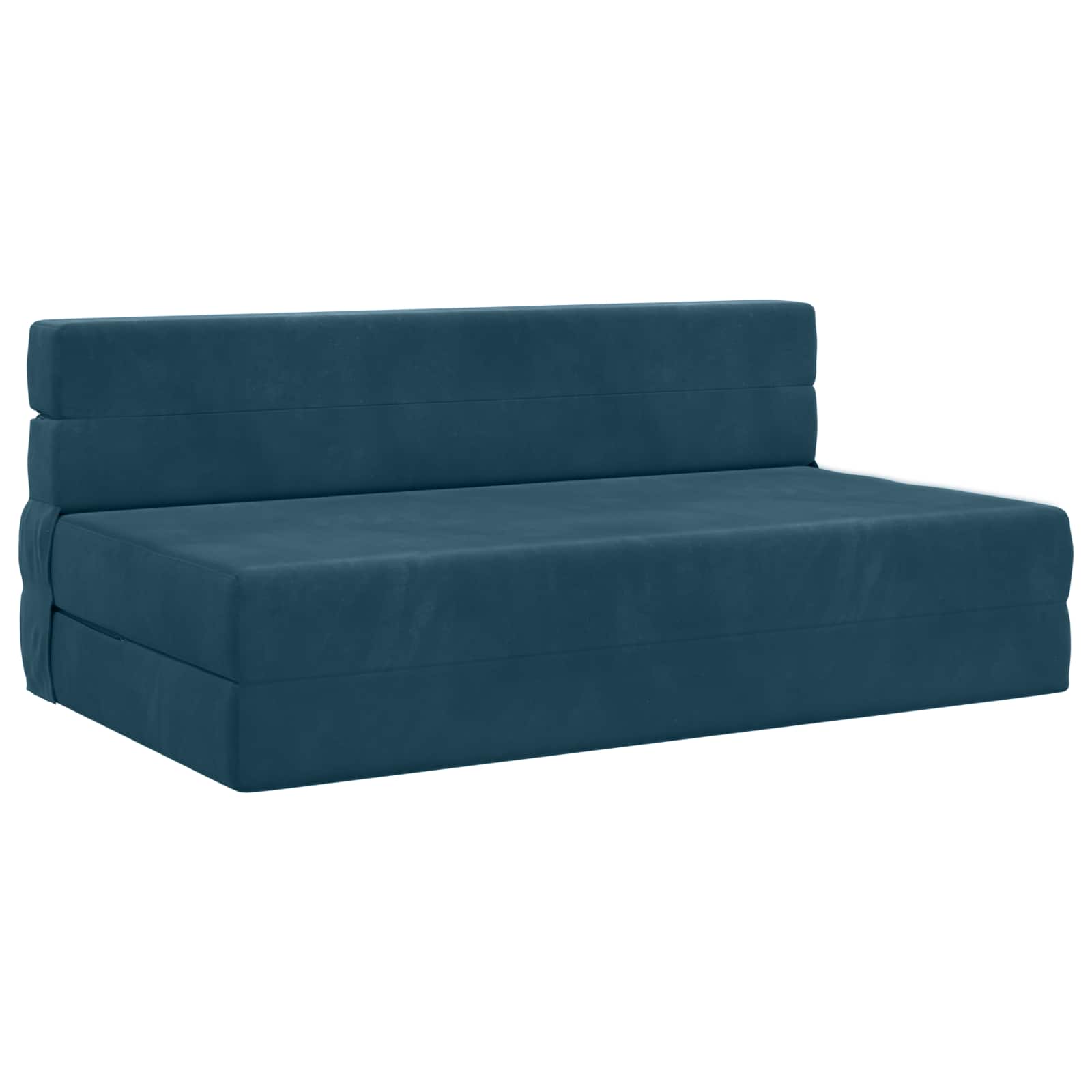 vidaXL Składana Sofa Łóżko niebieski 152 x 86,5 x 60 cm tkanina