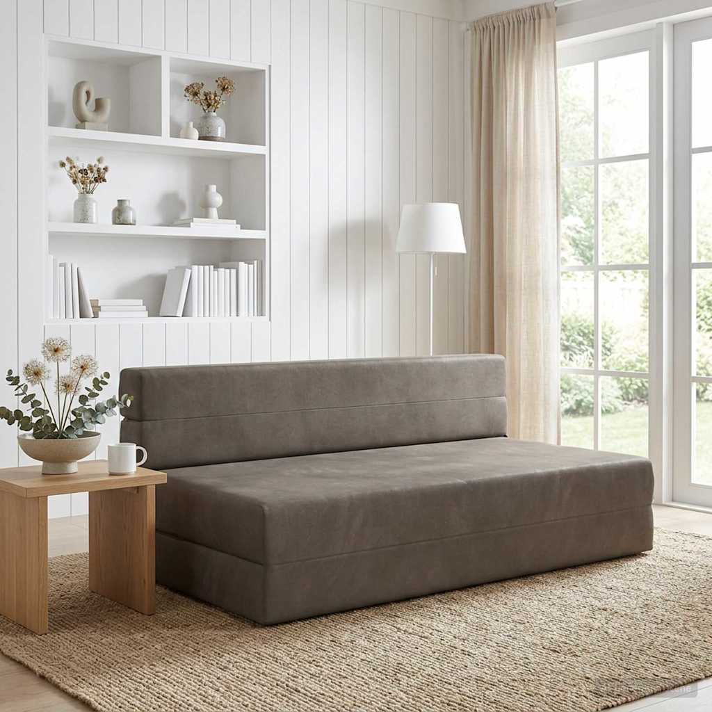 vidaXL Składana Sofa Łóżko jasnoszary 152 x 86,5 x 60 cm tkanina