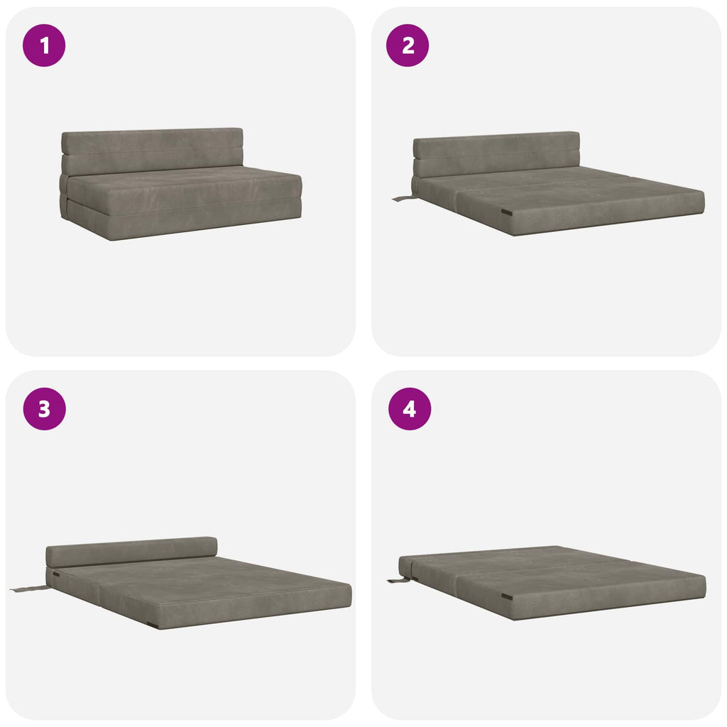 vidaXL Składana Sofa Łóżko jasnoszary 152 x 86,5 x 60 cm tkanina