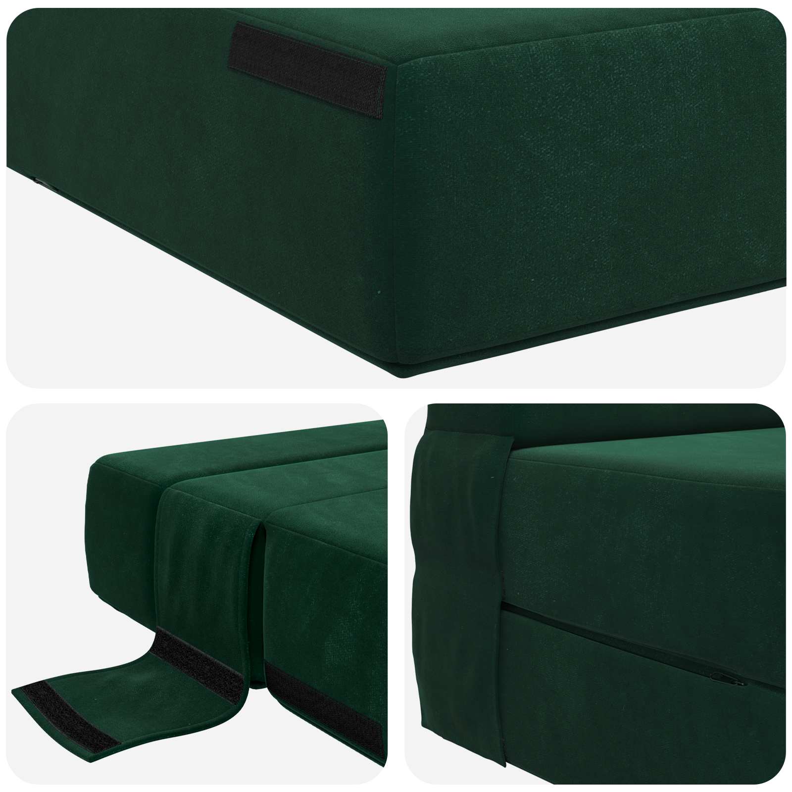 vidaXL Składana Sofa Łóżko Ciemnozielony 152 x 86,5 x 60 cm tkanina