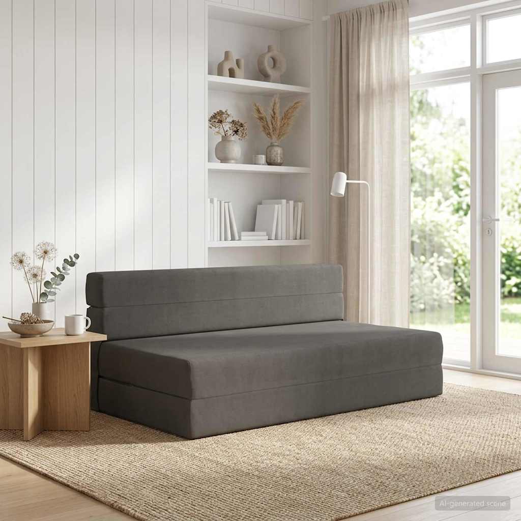 vidaXL Składana Sofa Łóżko ciemnoszary 152 x 86,5 x 60 cm tkanina