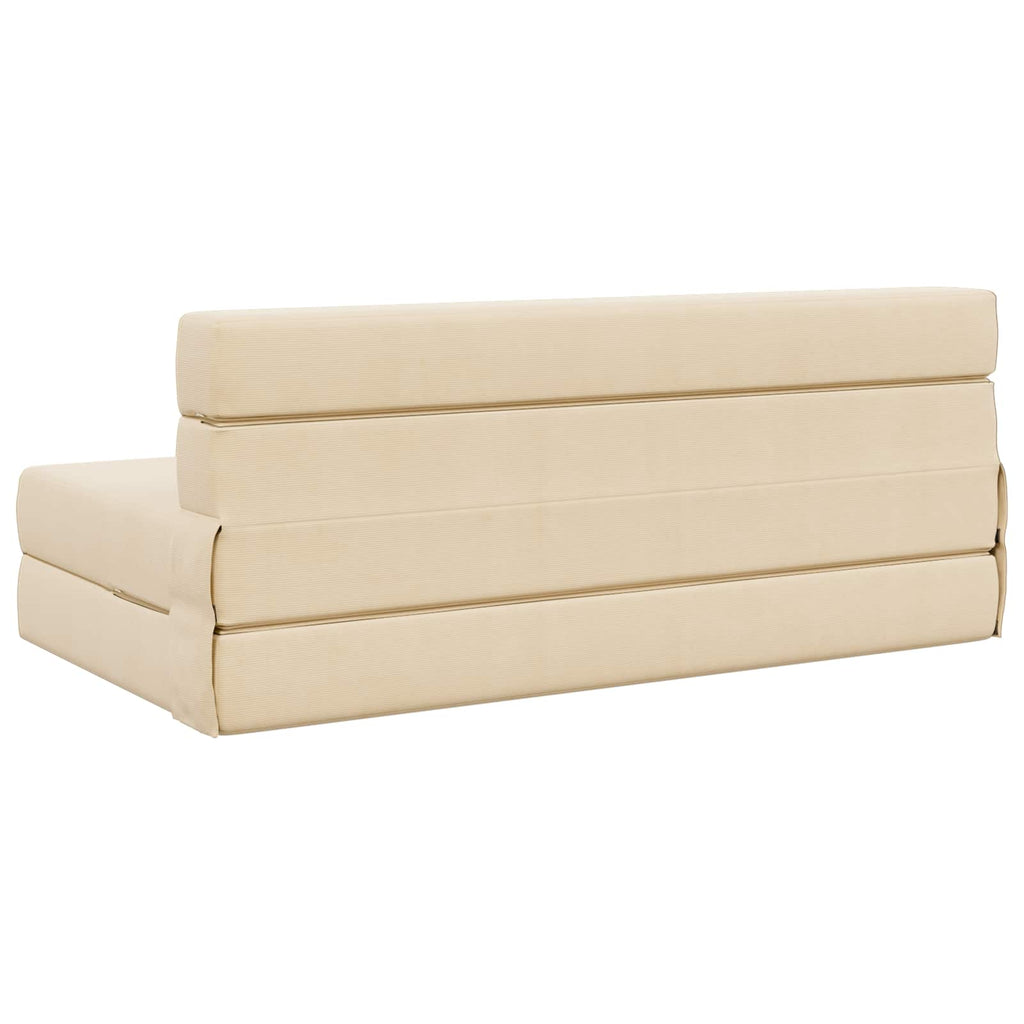 vidaXL Składana Sofa Łóżko kremowy 152 x 86,5 x 60 cm tkanina