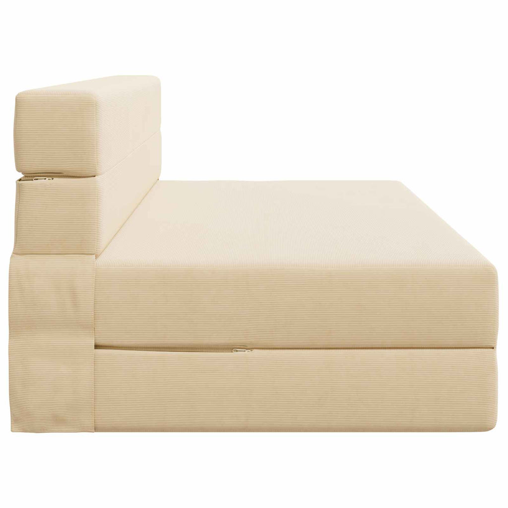 vidaXL Składana Sofa Łóżko kremowy 152 x 86,5 x 60 cm tkanina