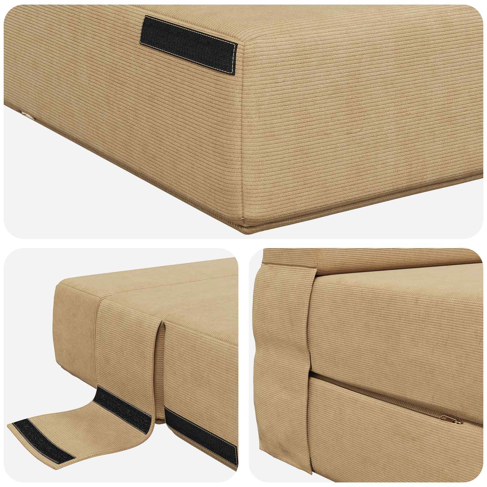 vidaXL Składana Sofa Łóżko Zielono-szary 152 x 86,5 x 60 cm tkanina