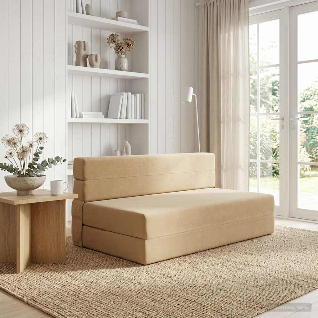 vidaXL Składana Sofa Łóżko Zielono-szary 152 x 86,5 x 60 cm tkanina