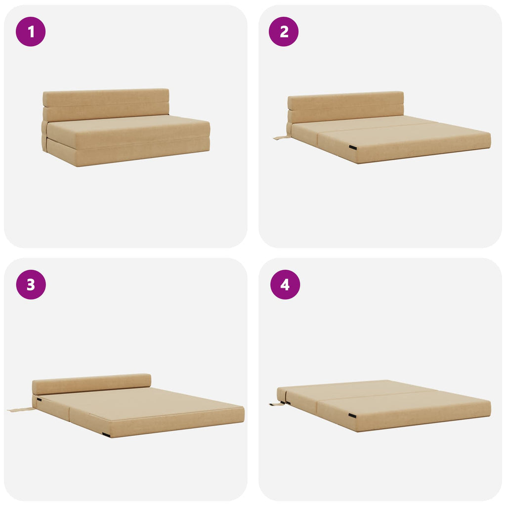 vidaXL Składana Sofa Łóżko Zielono-szary 152 x 86,5 x 60 cm tkanina