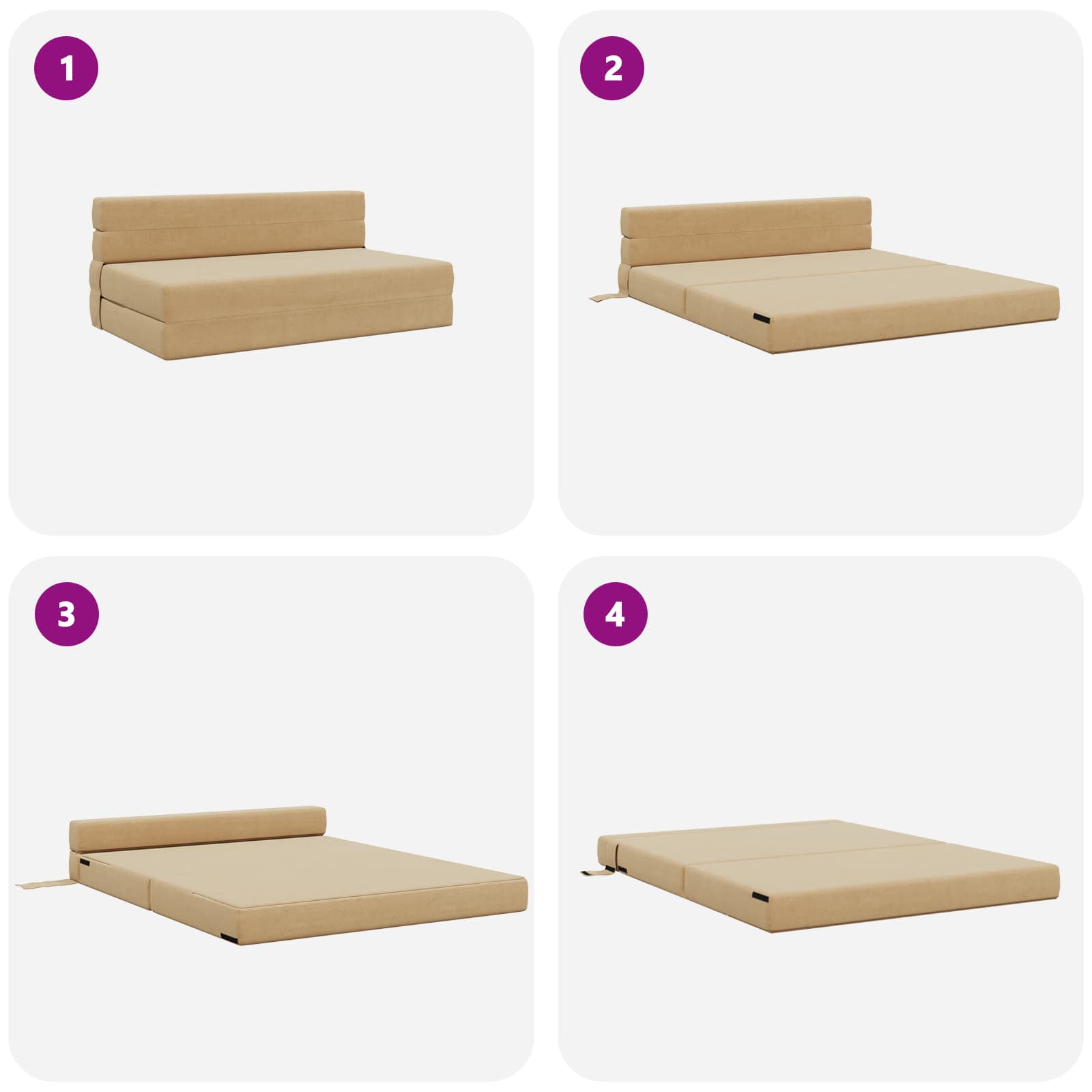 vidaXL Składana Sofa Łóżko Zielono-szary 152 x 86,5 x 60 cm tkanina