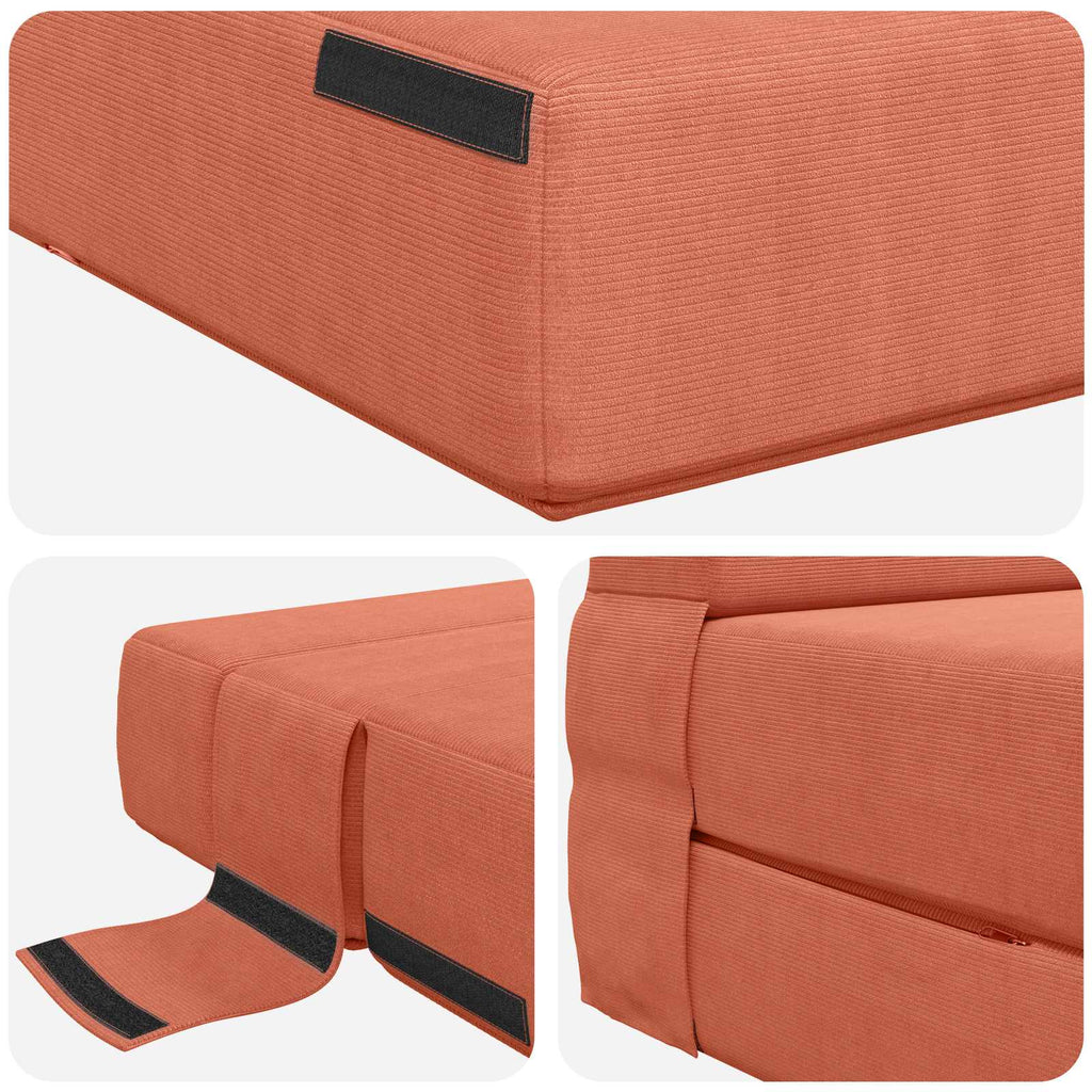 vidaXL Składana Sofa Łóżko Czerwono-pomarańczowy 152 x 86,5 x 60 cm