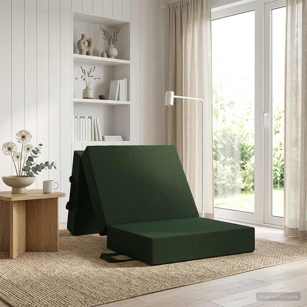 vidaXL Składana Sofa Łóżko 75 x 67 x 45 cm Ciemnozielony