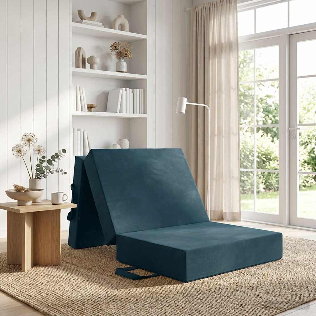vidaXL Składana Sofa Łóżko 75 x 63 x 45 cm niebieski