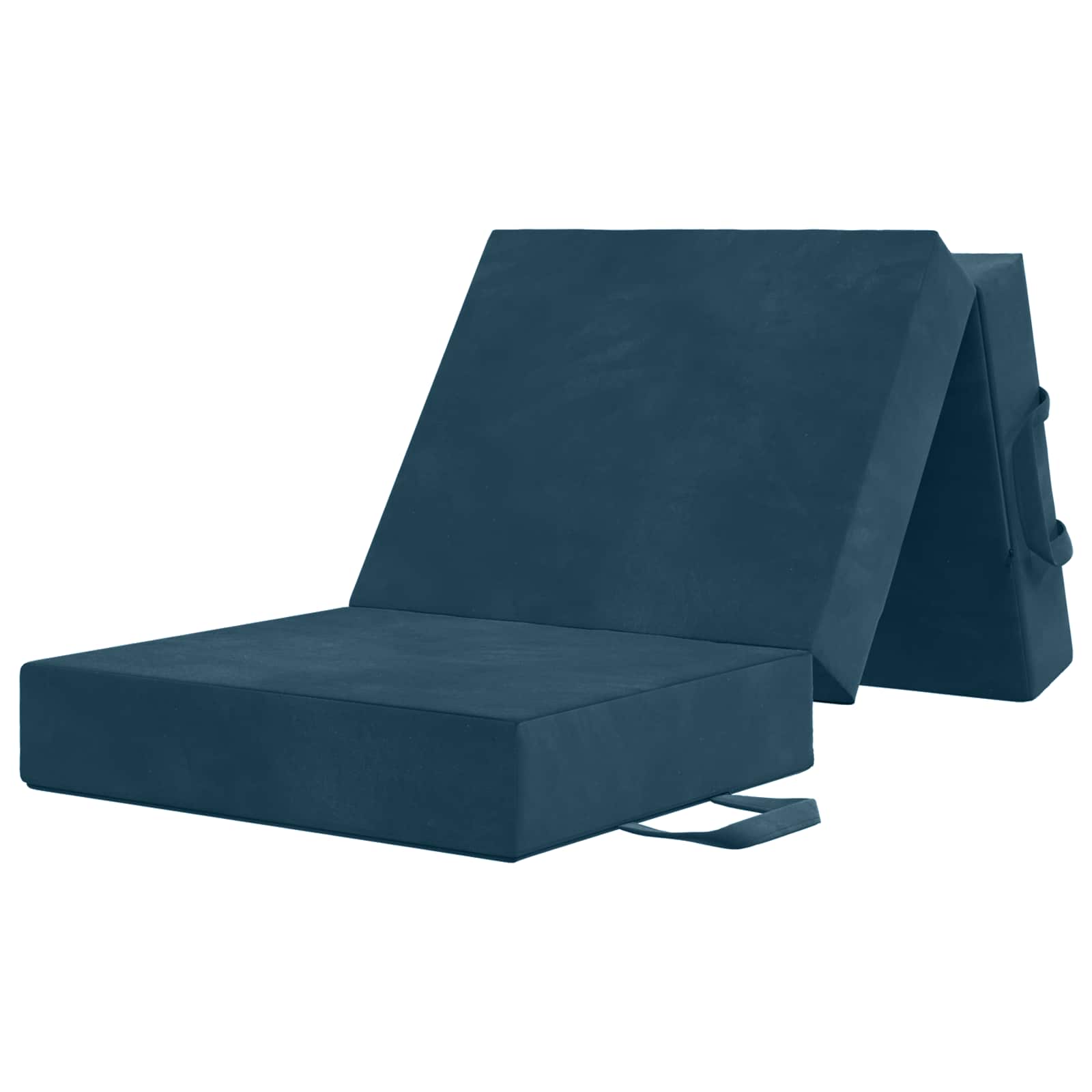 vidaXL Składana Sofa Łóżko 75 x 63 x 45 cm niebieski